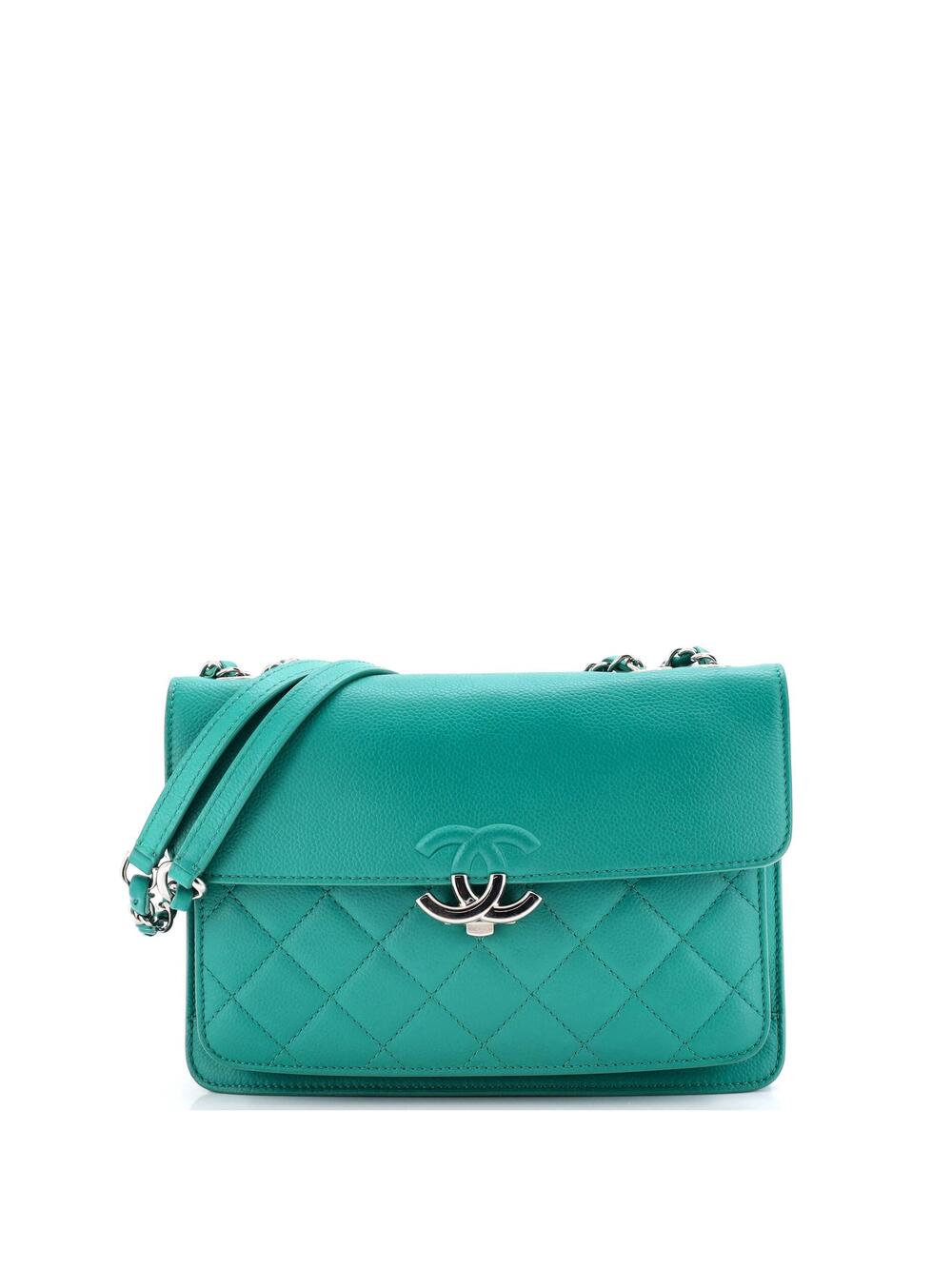 Chanel Cc Box Flap Bag Quilted Caviar #240513C30B